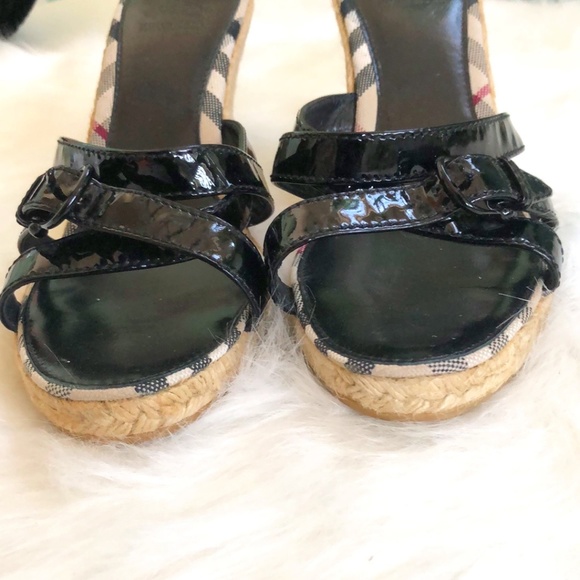 Burberry Black Patent Leather Wedges - Picture 5 of 13